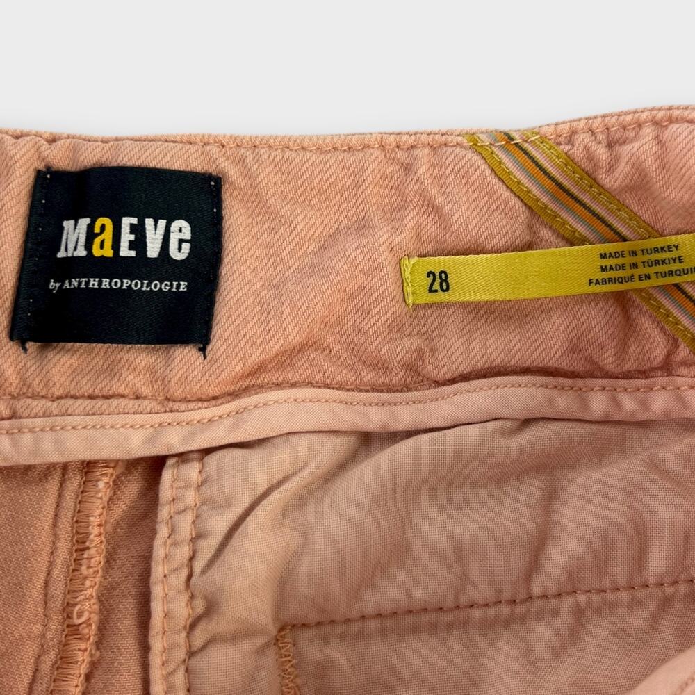 Maeve Pleated Wide-Leg Pants Peach Pink Size 28 - Picture 4 of 8